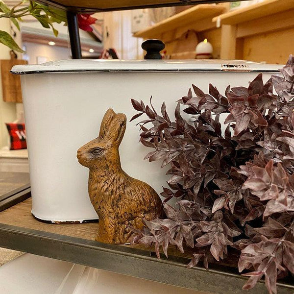 Chocolate Resin Bunny available at Quilted Cabin Home Decor.
