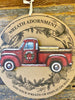 Red Truck Wreath Ornament Insert or Wall Decor available at Quilted Cabin Home Decor