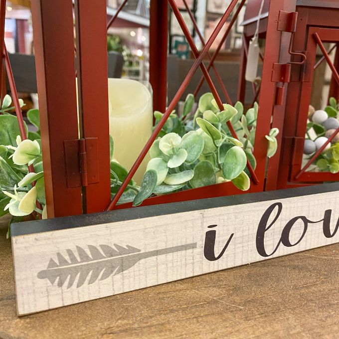 I Love Us Shelf Sign available at Quilted Cabin Home Decor.