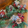 Holiday Pine Buffalo Check Sprays and Garland available at Quilted Cabin Home Decor