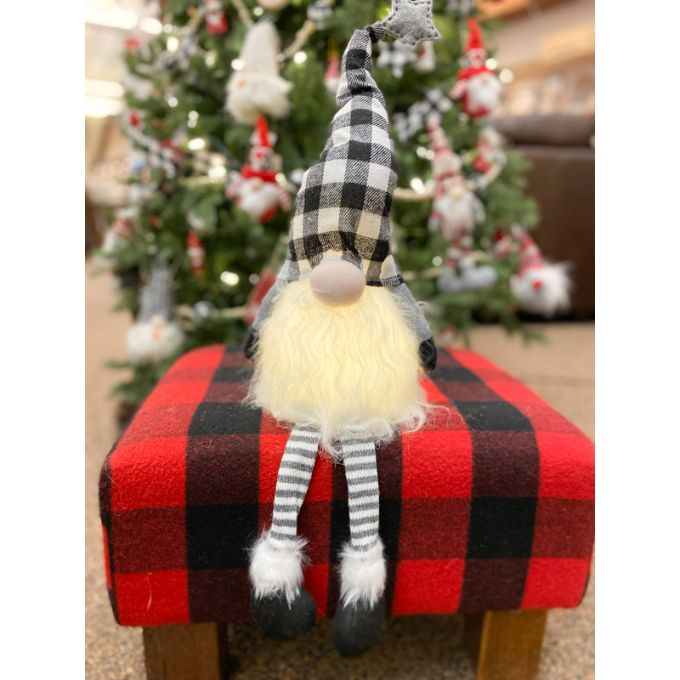 Buffalo Check LED Gnomes - Two Colours available at quilted Cabin Home Decor.