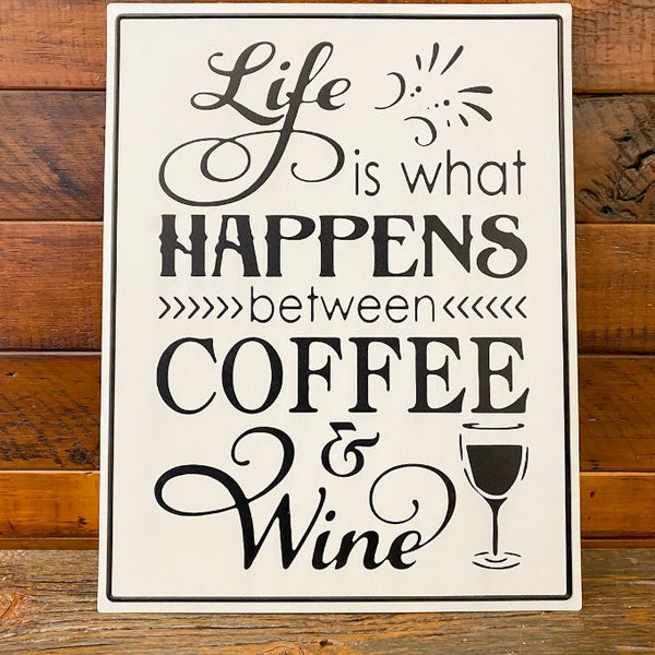 Coffee and Wine Sign available at Quilted Cabin Home Decor