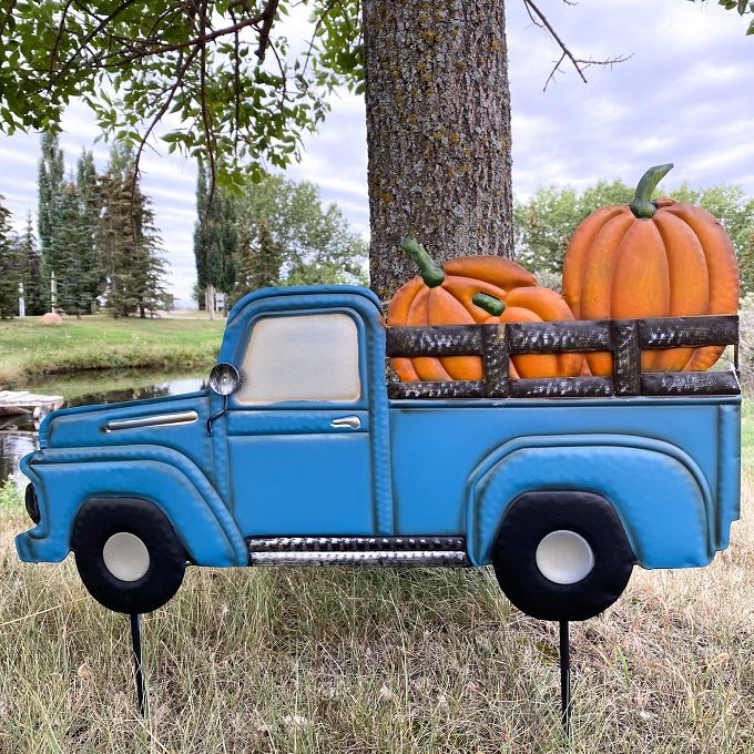 Harvest Truck Stake available at Quilted Cabin Home Decor.