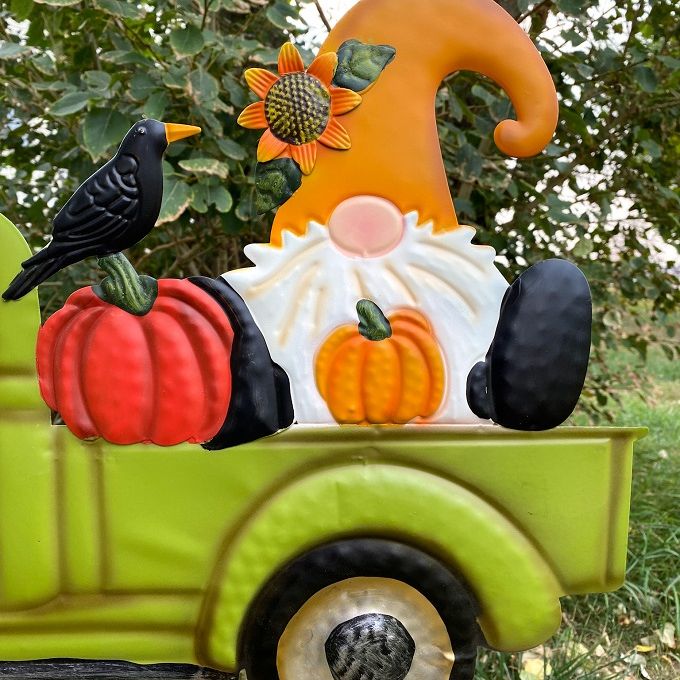 Happy Fall Truck Garden Stake available at Quilted Cabin Home Decor