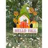 Hello Fall Gnome Garden Stake available at Quilted Cabin Home Decor.
