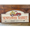 Sunflower Market Metal Sign available at Quilted Cabin Home Decor.