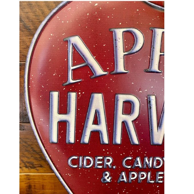 Apple Harvest Metal Sign available at Quilted Cabin Home Decor.