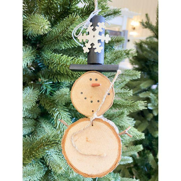 Snowman Slice Ornament available at Quilted Cabin Home Decor.