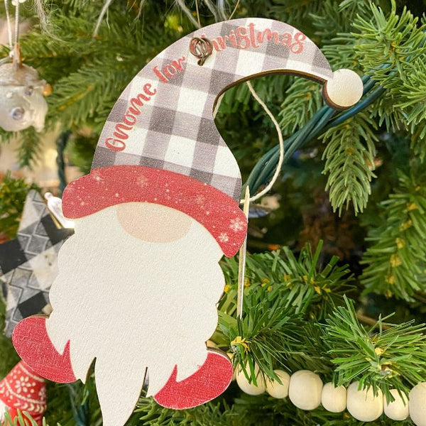 Wooden Christmas Gnome Ornaments - Three Styles available at Quilted Cabin Home Decor.