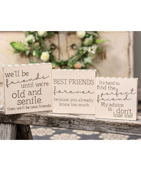 Friends Buffalo Check Box Signs - Three Sizes available at Quilted Cabin Home Decor