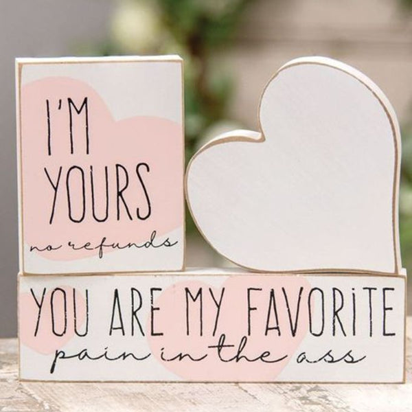 I'm Yours Block Sign Set available at Quilted Cabin Home Decor