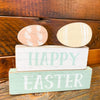 Happy Easter Block Stack available at Quilted Cabin Home Decor.