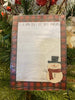  A farmhouse style notepad edged with red and black checked buffalo plaid. This notepad has a snowman on it that says "It's so damn cold I just farted snowflakes" 