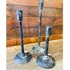 Distressed Black Taper Candlesticks - Three Sizes available at Quilted Cabin Home Decor.