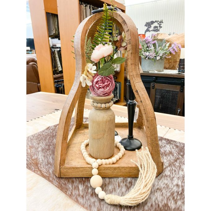 Wooden Vases with Beads - Two Sizes available at Quilted Cabin Home Decor.