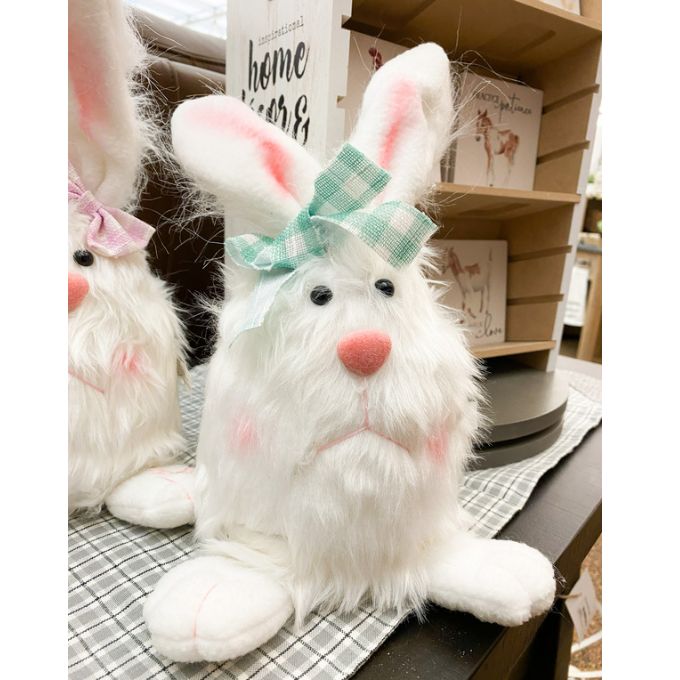 Furry LED Easter Bunny - Two Styles available at Quilted Cabin Home Decor.