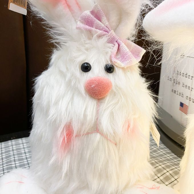 Furry LED Easter Bunny - Two Styles available at Quilted Cabin Home Decor.