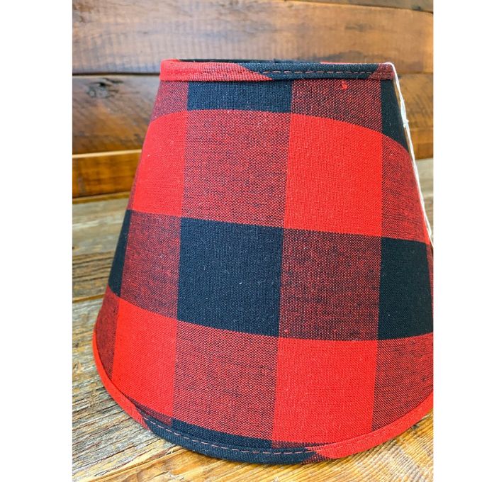 Red and Black Buffalo Check Lampshades - Three Sizes available at Quilted Cabin Home Decor.