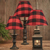 Red and Black Buffalo Check Lampshades - Three Sizes available at Quilted Cabin Home Decor.