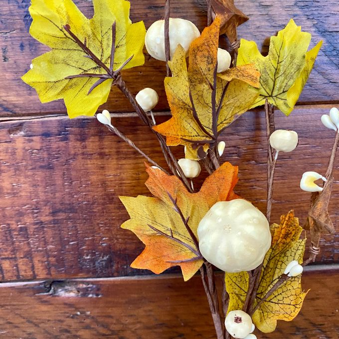 Fall Floral Spray with Stars and Pumpkins available at Quilted Cabin Home Decor.