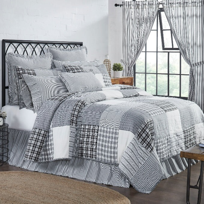 Farmhouse Black Block Bedding Collection at Quilted Cabin Home Decor