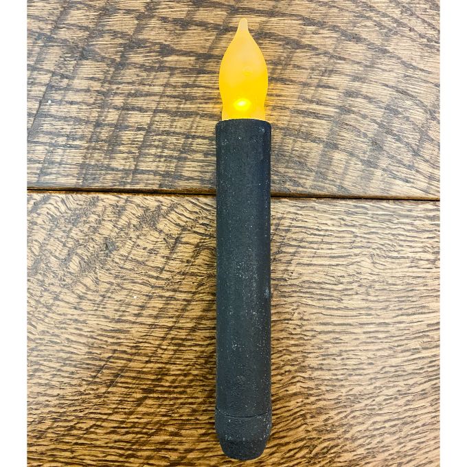 Black LED Distressed Taper Candle - Two Sizes available at Quilted Cabin Home Decor.
