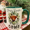 Santa Bring Cows Christmas Mug available at Quilted Cabin Home Decor.