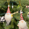 Christmas Gnome Ornaments with Faux Fur Beards - Two Styles available at Quilted Cabin Home Decor