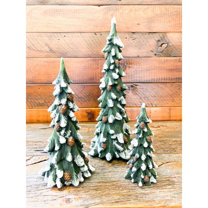 Snowy Pinecone Trees - Three Sizes available at Quilted Cabin Home Decor.