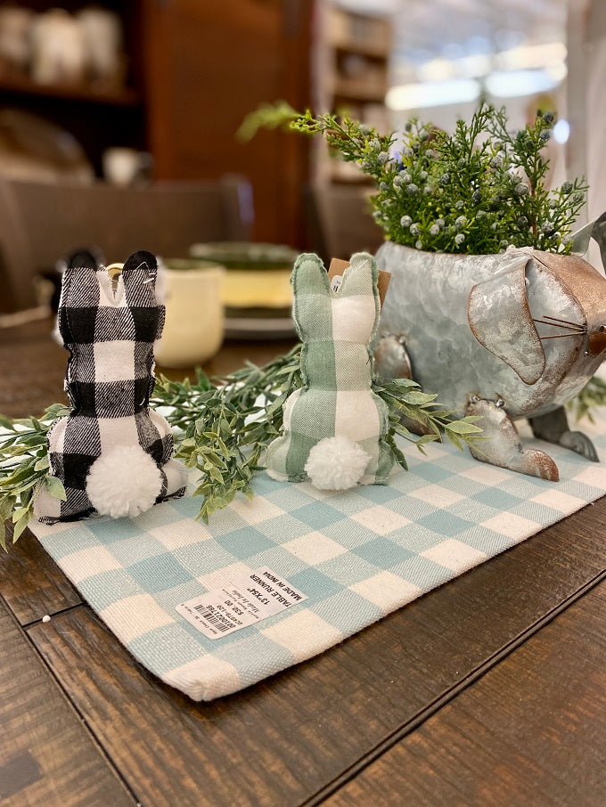 Farmhouse Plaid Bunnies - Three Colours available at Quilted Cabin Home Decor.