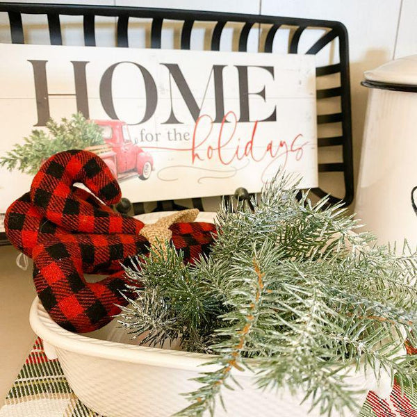 Buffalo Plaid Candy Canes - Two Sizes available at Quilted Cabin Home Decor