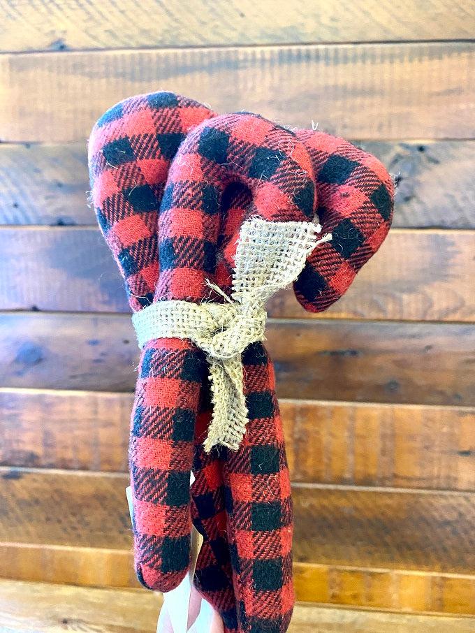  Buffalo Plaid Candy Canes - Two Sizes available at Quilted Cabin Home Decor