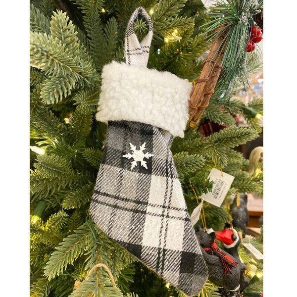 Black & White Stocking Ornament available at Quilted Cabin Home Decor.