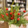 Jingle Bell Sprays and Garlands - Red and White available at Quilted Cabin Home Decor.