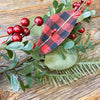 Red and Black Check Spray or Garland available at Quilted Cabin Home Decor.