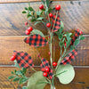 Red and Black Check Spray or Garland available at Quilted Cabin Home Decor.