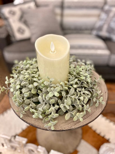 Eucalyptus Candle Rings - Two Sizes available at Quilted Cabin Home Decor.