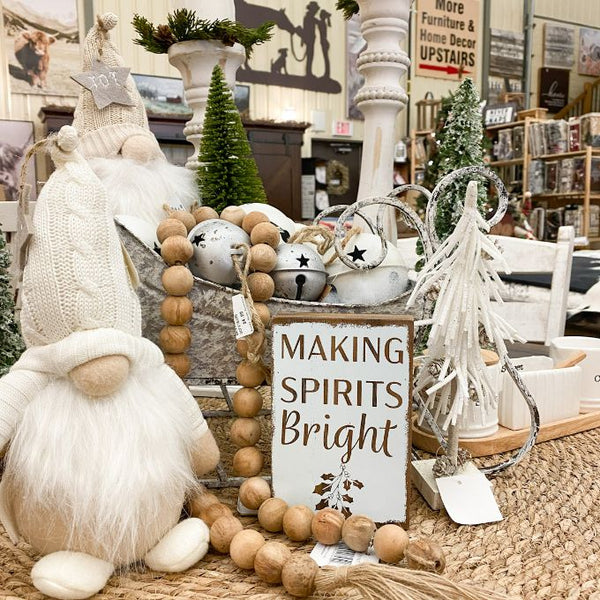 Making Spirits Bright Block Sign available at Quilted Cabin Home Decor.