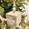 Jolliest Time of Year Cube Ornament available at Quilted Cabin Home Decor