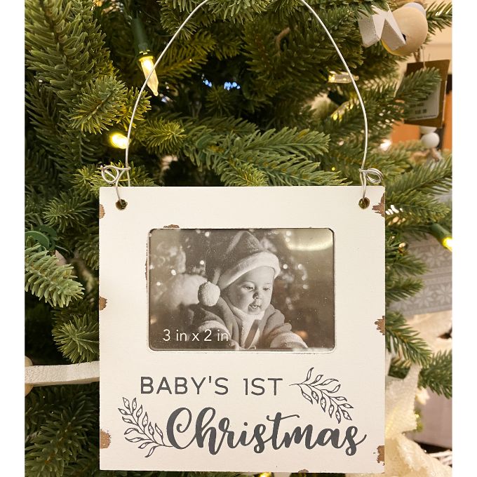 Baby's 1st Christmas Frame Ornament available at Quilted Cabin Home Decor