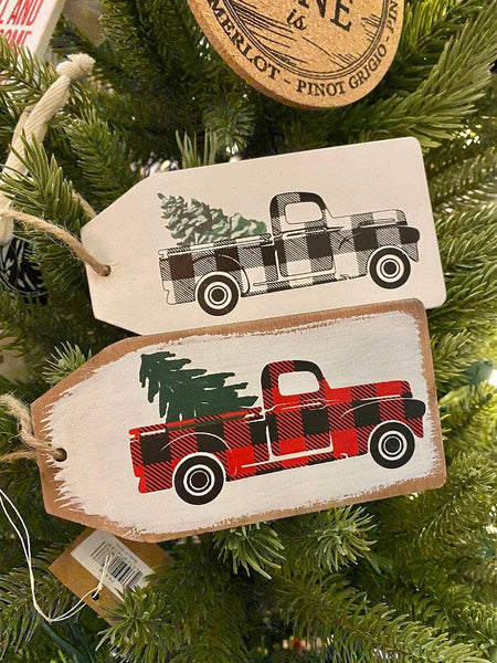 Truck Gift Tag Ornament - Two Styles available at Quilted Cabin Home Decor.