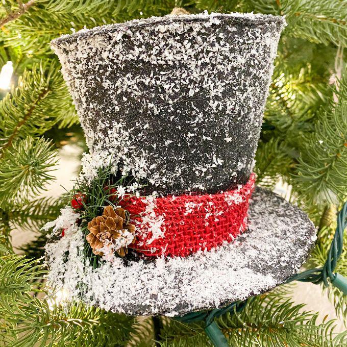 Black Top Hat Ornament available at Quilted Cabin Home Decor.