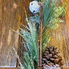 Frosty White Berry and Bell Pine Garland available at Quilted Cabin Home Decor.