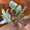 Mistletoe and Pinecone Spray available at Quilted Cabin Home Decor