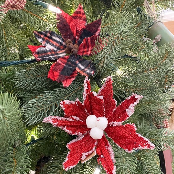 Winter Tartan Poinsettias - Two Sizes available at Quilted Cabin Home Decor