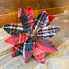 Winter Tartan Poinsettias - Two Sizes available at Quilted Cabin Home Decor