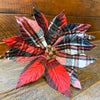 Winter Tartan Poinsettias - Two Sizes available at Quilted Cabin Home Decor