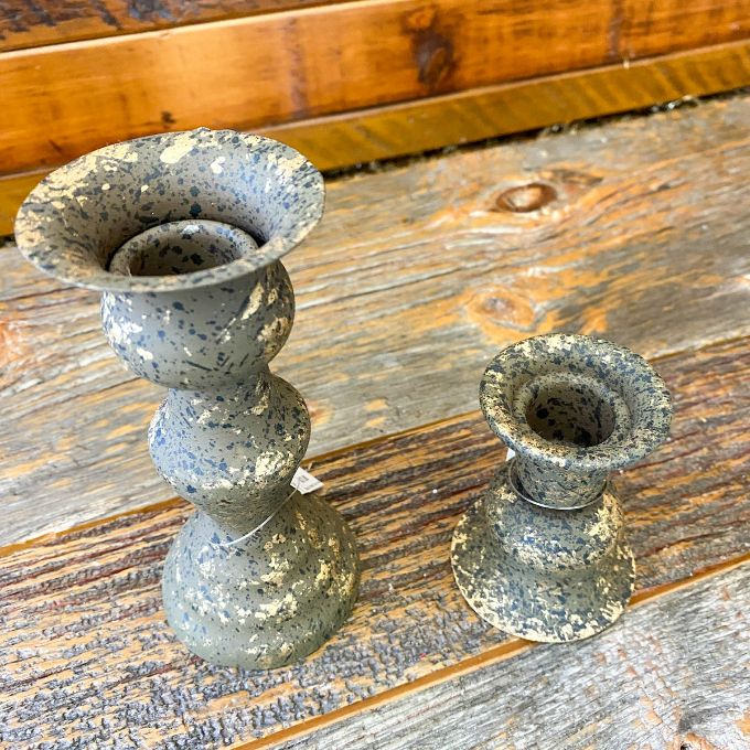 Forged Alette Taper Holders - Two Sizes available at Quilted Cabin Home Decor.