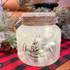 Christmas Tree Frosted Glass Jars - Two Sizes available at Quilted Cabin Home Decor