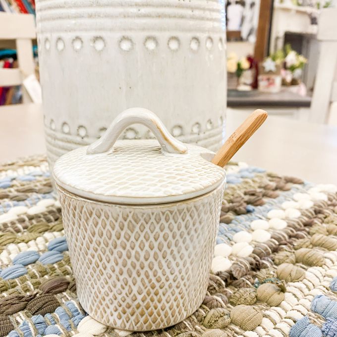 Pattern Storage Jar available at Quilted Cabin Home Decor.